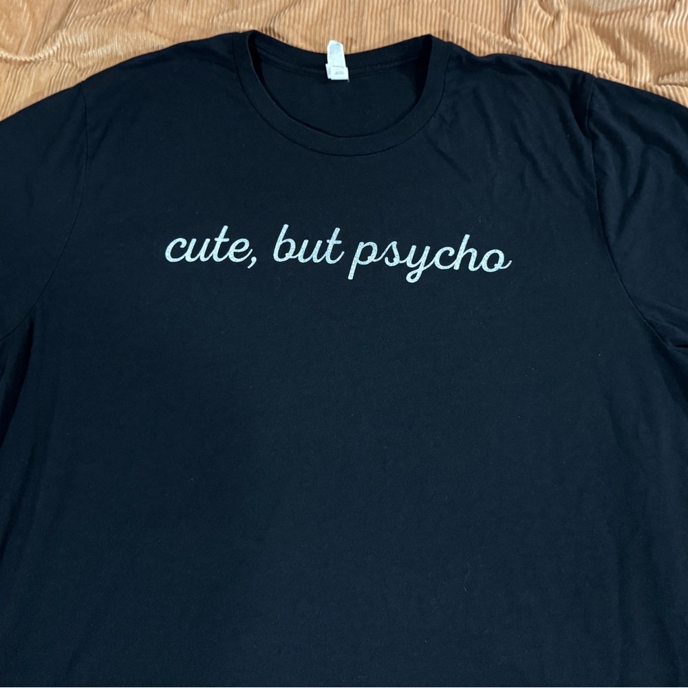 Cute but Psycho Black Short Sleeve Tee